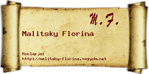 Malitsky Florina névjegykártya